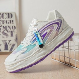 Men Mesh Breathable Soft Sole Comfy Sports Platform One Size Smaller Casual Court Shoes