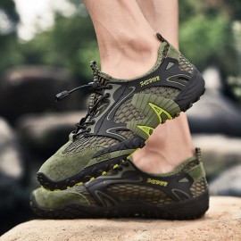 Men Mesh Non Slip Quick Drying Elastic Lace Outdoor Casual Hiking Sneakers