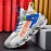 Men Breathable Fabric Soft Blade Sole Non Slip Comfy Reflect Casual Sports Shoes
