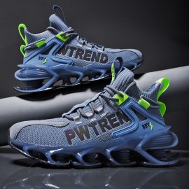 Men Breathable Fabric Soft Blade Sole Non Slip Comfy Reflect Casual Sports Shoes