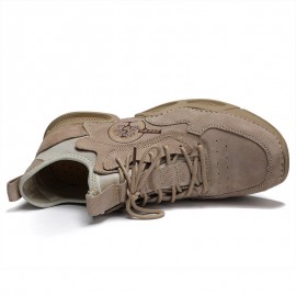 Men Handmade Breathable Non Slip Sport Casual Leather Sneakers