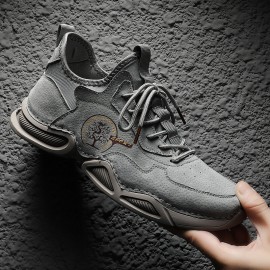 Men Handmade Breathable Non Slip Sport Casual Leather Sneakers