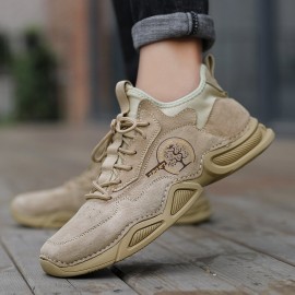 Men Handmade Breathable Non Slip Sport Casual Leather Sneakers