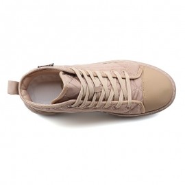 Men Stitching Plaid Down Cloth Comfy Slipm Resistant Lace Up High Top Sneakers