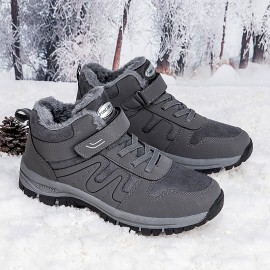Men Soft Sole Thicken Warm Lining Hard Wearing Patchwork Outdoor Hiking Boots Snow Boots