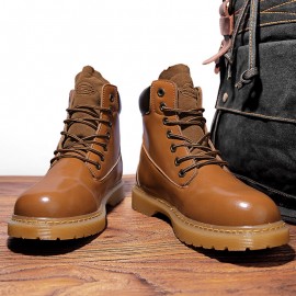 Men Non-slip Round Toe Short Casual Martin Boots Tooling Boots
