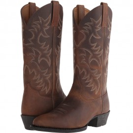 Men Classic Pointed Toe Comfy Wearable Mid-calf Cowboy Boots