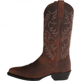 Men Classic Pointed Toe Comfy Wearable Mid-calf Cowboy Boots