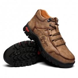 Men Outdoor Microfiber Leather Non Slip Hand Stitching Ankle Boots