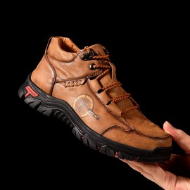 Men Outdoor Microfiber Leather Non Slip Hand Stitching Ankle Boots