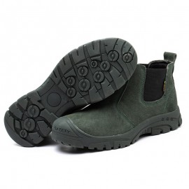 Men Steel Toe Puncture Proof Elastic Band Safety Work Boots