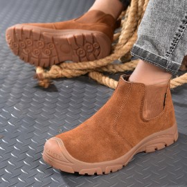 Men Steel Toe Puncture Proof Elastic Band Safety Work Boots