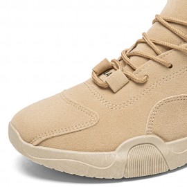 Men Retro Slip Resistant High-top Front Lace-up Business Tooling Boots
