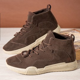 Men Retro Slip Resistant High-top Front Lace-up Business Tooling Boots
