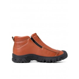 Men Warm Plush Lining Side Zipper Leather Boots