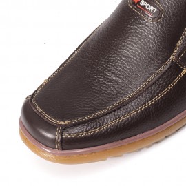 Menico Men Genuine Cow Leather Slip On Soft Sole Comfy Non Slip Casual Oxfords