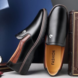 Men Microfiber Leather Breathable Soft Sole Non Slip Comfy Driving Casual Business Shoes