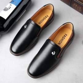 Men Microfiber Leather Breathable Soft Sole Non Slip Comfy Driving Casual Business Shoes