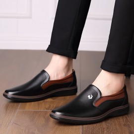 Men Microfiber Leather Breathable Soft Sole Non Slip Comfy Driving Casual Business Shoes