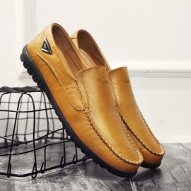 Men Leather Breathable Non Slip Handmade Casual Business Shoes