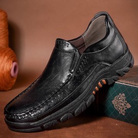 Men Genuine Leather Non Slip Soft Sole Comfy Outdoor Hiking Shoes