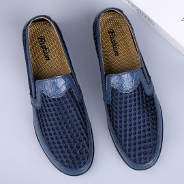 Men Genuine Leather Breathable Non Slip Comforty Leisure Bussiness Shoes