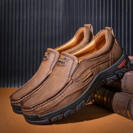 Men Comfy Slip On Loafers Slip Resistant Soft Casual Business Walking Leather Shoes