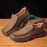 Men Cowhide Hollow Non Slip Outdoor Business Casual Slip On Leather Shoes