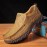 Men Cowhide Hollow Non Slip Outdoor Business Casual Slip On Leather Shoes