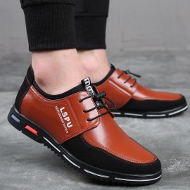 Men Large Size Splicing Lace Up Casual Business Shoes